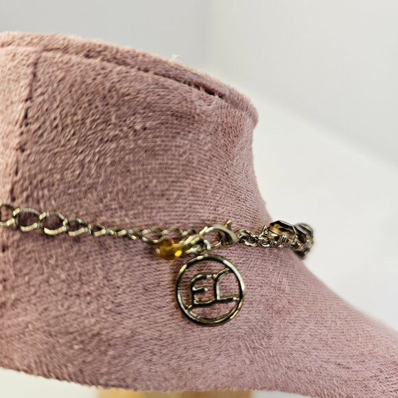 EL Erica Lyons Gold Tone Metal Animal Print Dark Red Beads Necklace Adjustable - Picture 5 of 8